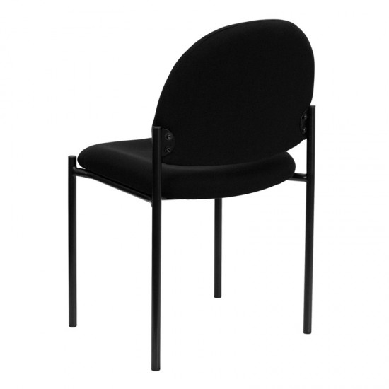 Comfort Black Fabric Stackable Steel Side Reception Chair