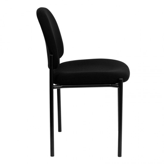 Comfort Black Fabric Stackable Steel Side Reception Chair