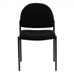 Comfort Black Fabric Stackable Steel Side Reception Chair