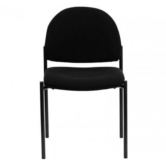 Comfort Black Fabric Stackable Steel Side Reception Chair