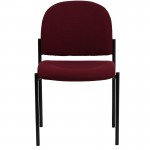 Comfort Burgundy Fabric Stackable Steel Side Reception Chair