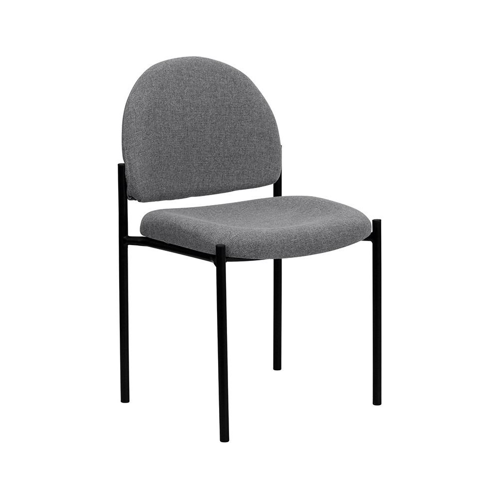 Comfort Gray Fabric Stackable Steel Side Reception Chair