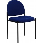 Comfort Navy Fabric Stackable Steel Side Reception Chair