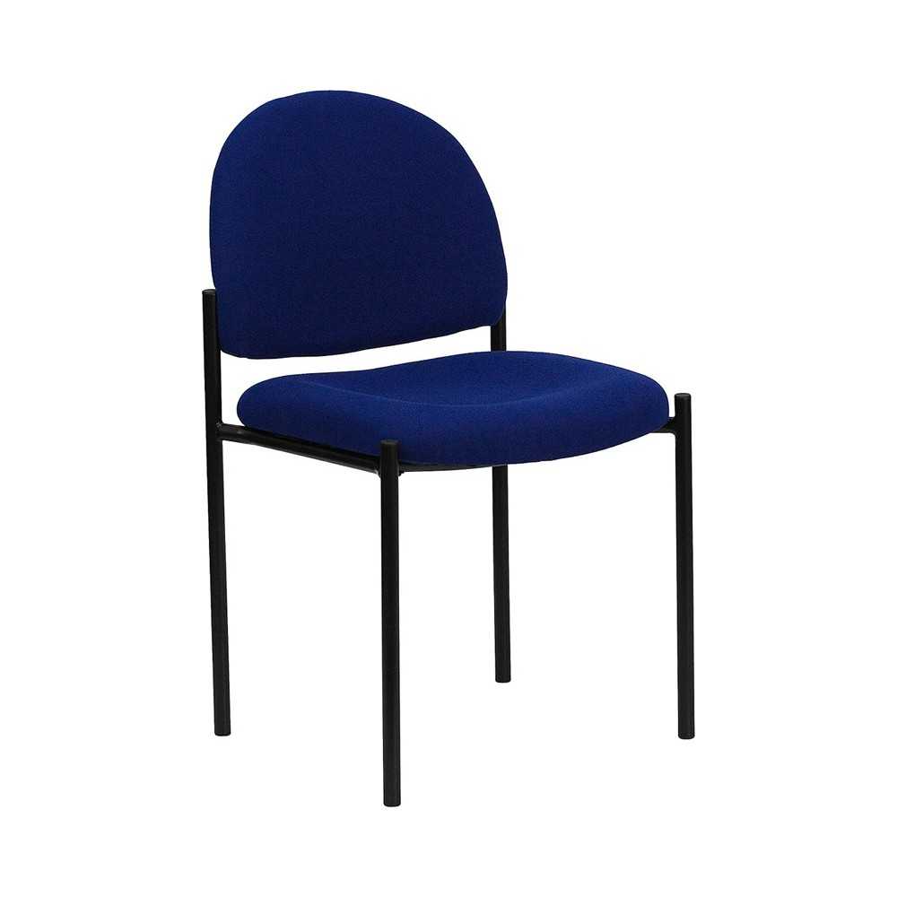 Comfort Navy Fabric Stackable Steel Side Reception Chair