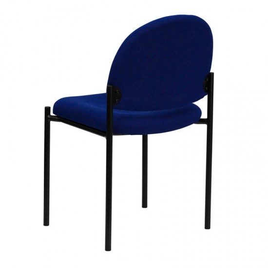 Comfort Navy Fabric Stackable Steel Side Reception Chair