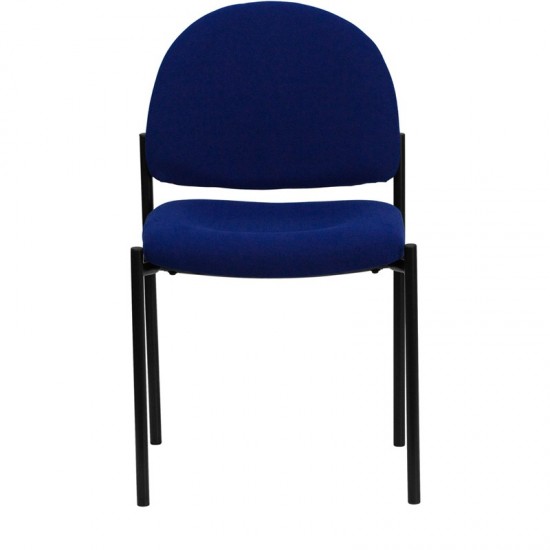 Comfort Navy Fabric Stackable Steel Side Reception Chair