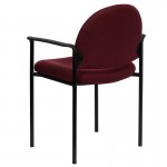 Comfort Burgundy Fabric Stackable Steel Side Reception Chair with Arms