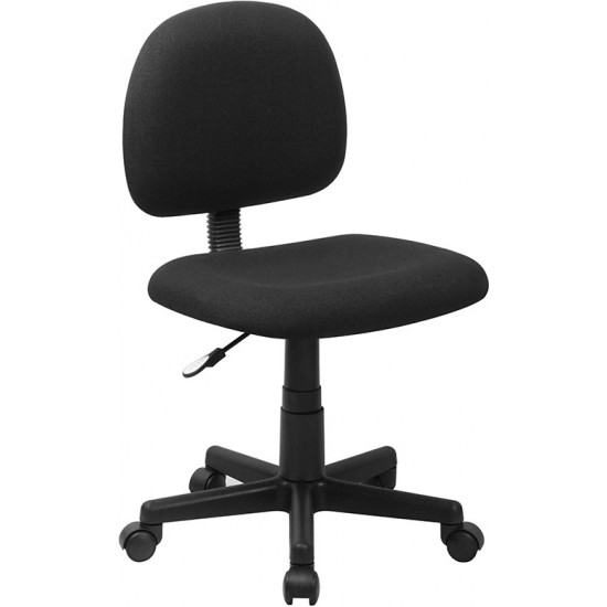 Mid-Back Black Fabric Swivel Task Office Chair