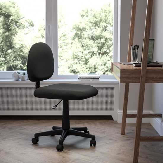 Mid-Back Black Fabric Swivel Task Office Chair