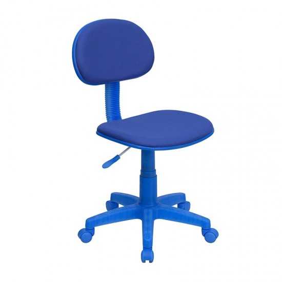 Blue Fabric Swivel Task Office Chair