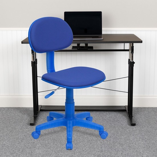 Blue Fabric Swivel Task Office Chair