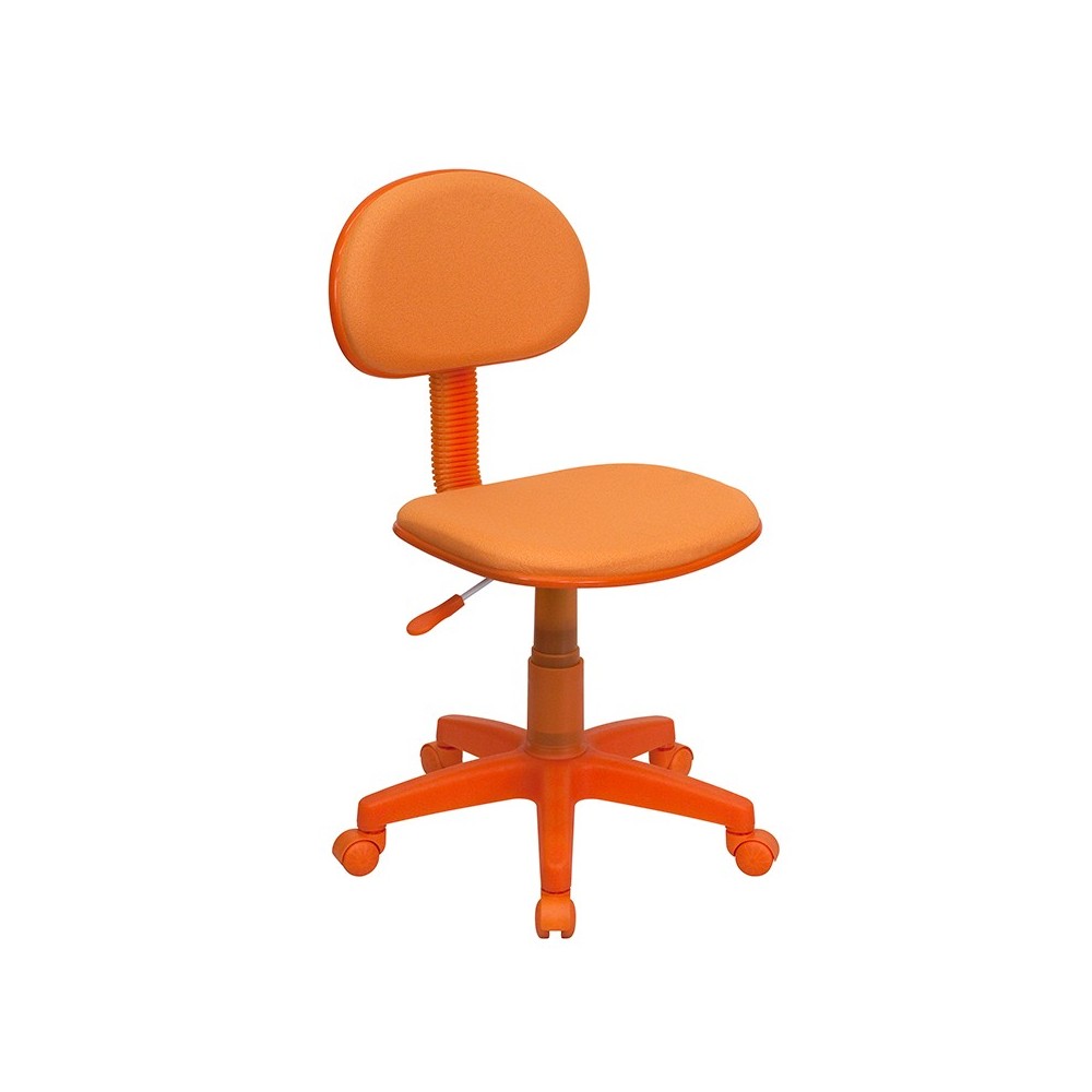 Orange Fabric Swivel Task Office Chair