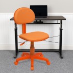 Orange Fabric Swivel Task Office Chair