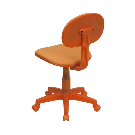 Orange Fabric Swivel Task Office Chair