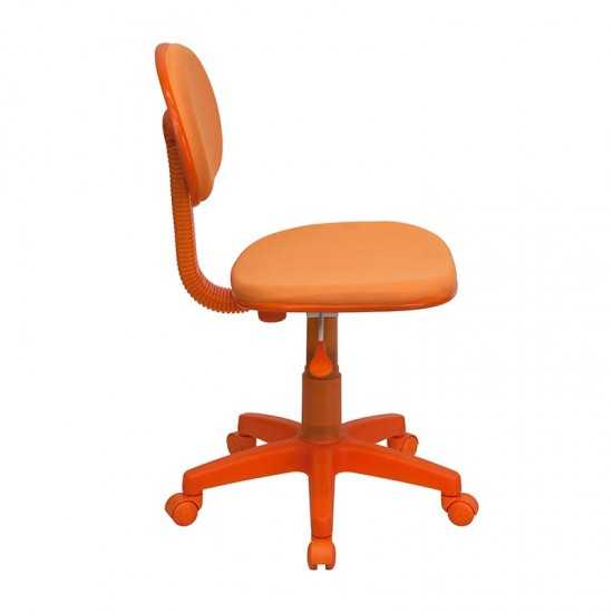 Orange Fabric Swivel Task Office Chair