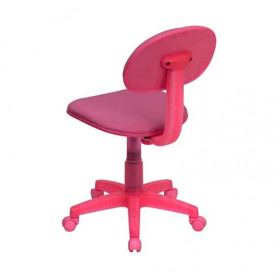 Pink Fabric Swivel Task Office Chair