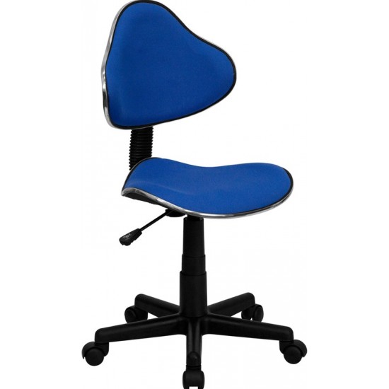 Blue Fabric Swivel Ergonomic Task Office Chair