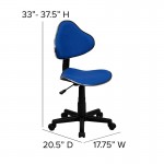 Blue Fabric Swivel Ergonomic Task Office Chair