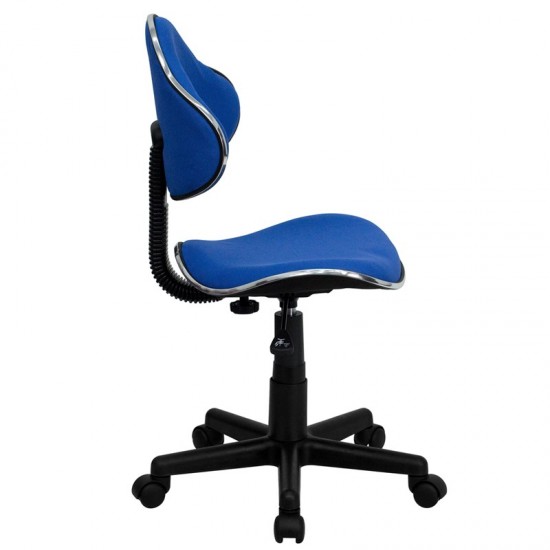 Blue Fabric Swivel Ergonomic Task Office Chair