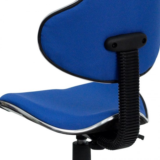 Blue Fabric Swivel Ergonomic Task Office Chair