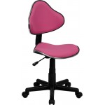 Pink Fabric Swivel Ergonomic Task Office Chair