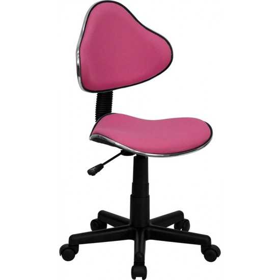 Pink Fabric Swivel Ergonomic Task Office Chair