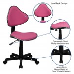 Pink Fabric Swivel Ergonomic Task Office Chair