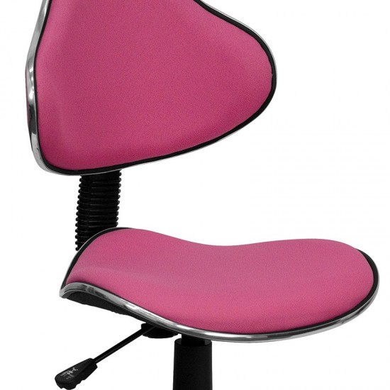 Pink Fabric Swivel Ergonomic Task Office Chair