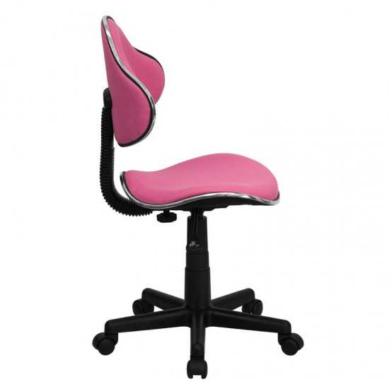 Pink Fabric Swivel Ergonomic Task Office Chair