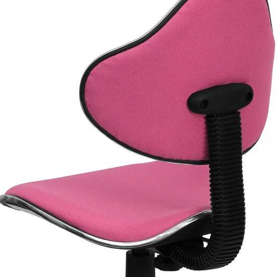 Pink Fabric Swivel Ergonomic Task Office Chair