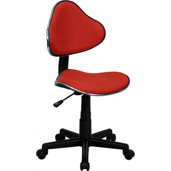 Red Fabric Swivel Ergonomic Task Office Chair