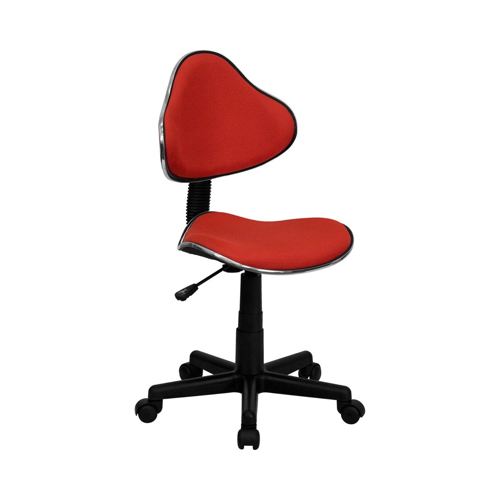 Red Fabric Swivel Ergonomic Task Office Chair