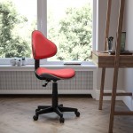 Red Fabric Swivel Ergonomic Task Office Chair