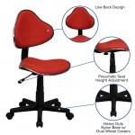 Red Fabric Swivel Ergonomic Task Office Chair