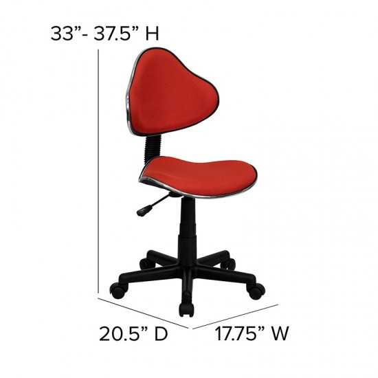 Red Fabric Swivel Ergonomic Task Office Chair