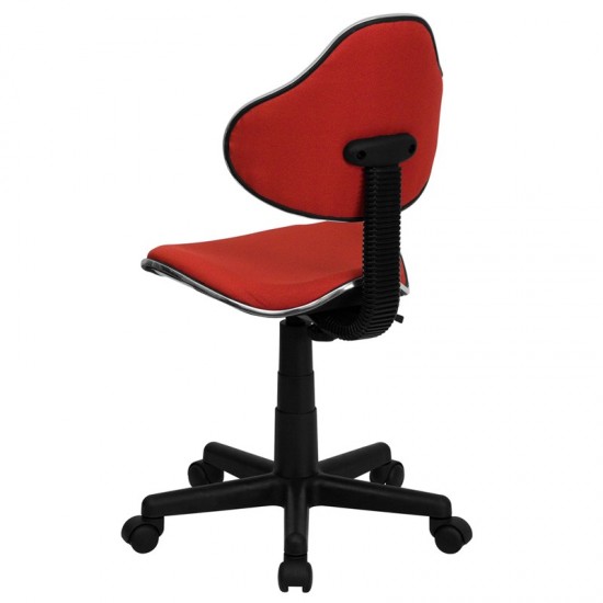 Red Fabric Swivel Ergonomic Task Office Chair