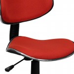 Red Fabric Swivel Ergonomic Task Office Chair