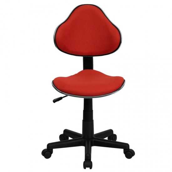 Red Fabric Swivel Ergonomic Task Office Chair