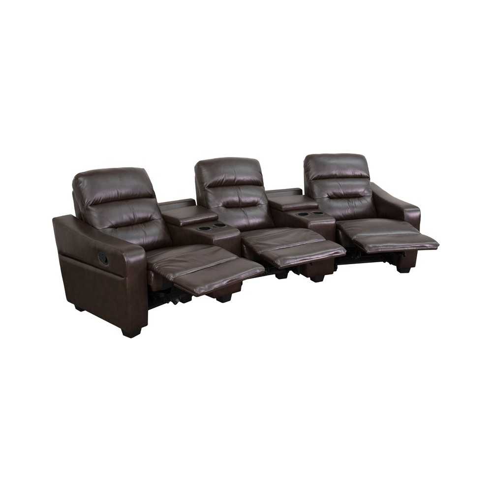 Theatre Seats | LeatherSoft Reclining Home Theatre Sectional Sofa