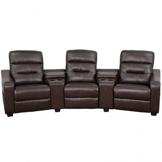 Theatre Seats | LeatherSoft Reclining Home Theatre Sectional Sofa