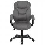 High Back Gray Microfiber Contemporary Executive Swivel Ergonomic Office Chair with Arms