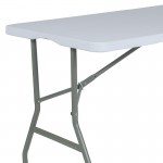 4.97-Foot Bi-Fold Granite White Plastic Folding Table