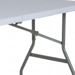 4.97-Foot Bi-Fold Granite White Plastic Folding Table