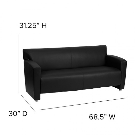 Black LeatherSoft Sofa