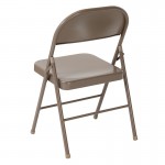 2 Pack Double Braced Beige Metal Folding Chair