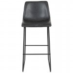 30 inch LeatherSoft Bar Height Barstools in Gray, Set of 2