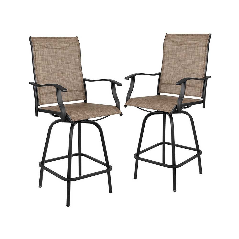 30" All-Weather Patio Swivel Outdoor Stools, Brown, Set of 2 30" All-Weather Patio Swivel Outdoor Stools, Brown, Set of 2