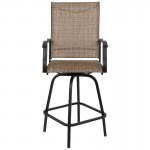 30" All-Weather Patio Swivel Outdoor Stools, Brown, Set of 2