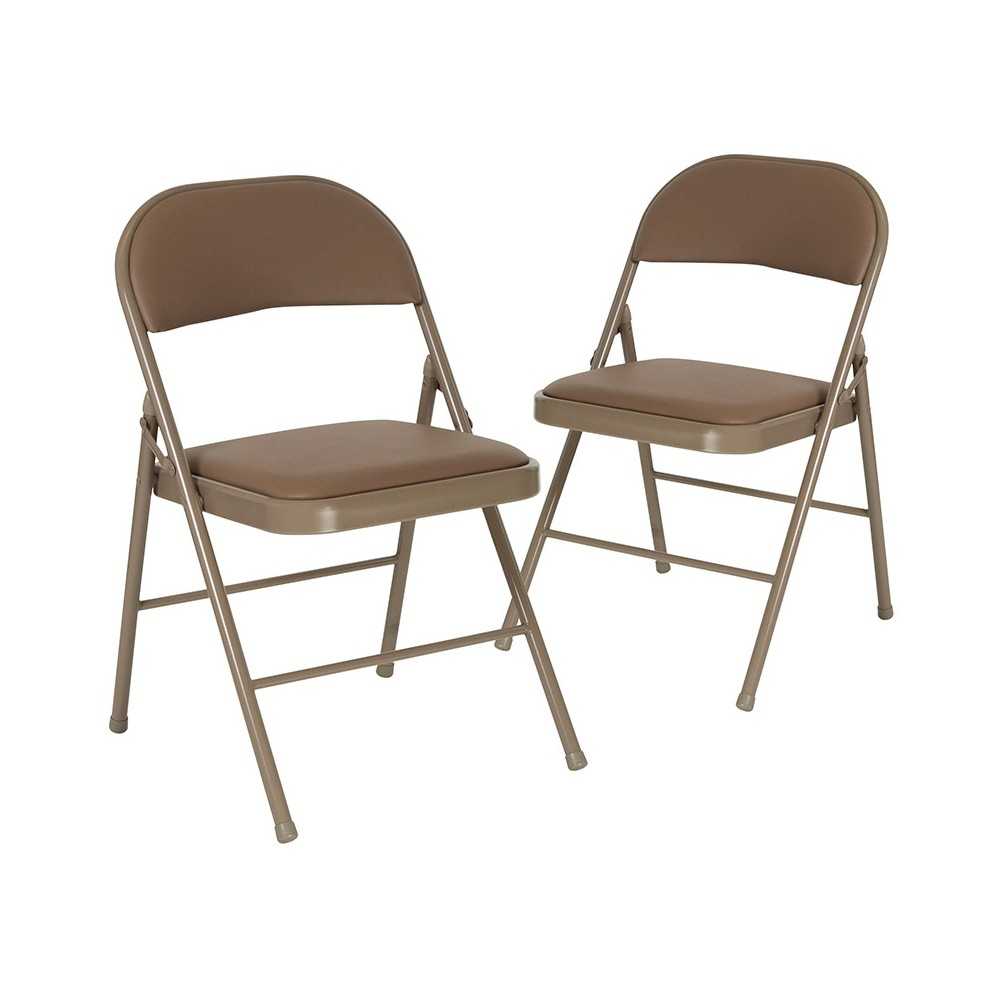 2 Pack Double Braced Beige Vinyl Folding Chair 2 Pack Double Braced Beige Vinyl Folding Chair