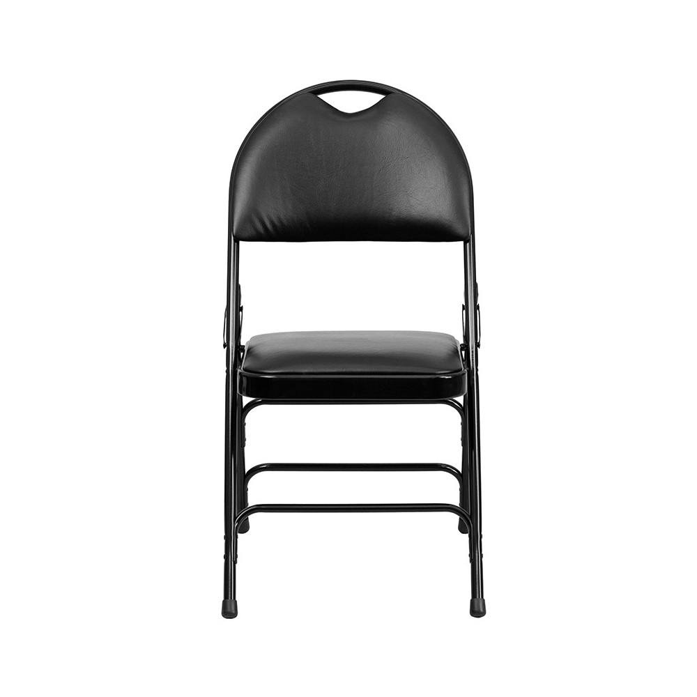 2 Pack HERCULES Series UltraPremium Triple Braced Black Vinyl Metal